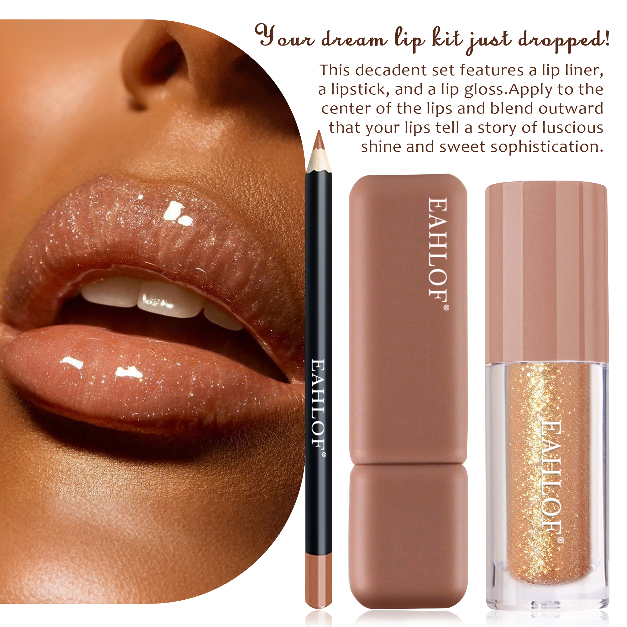3-in-1 Shiny Coffee Lip Set - Image 5