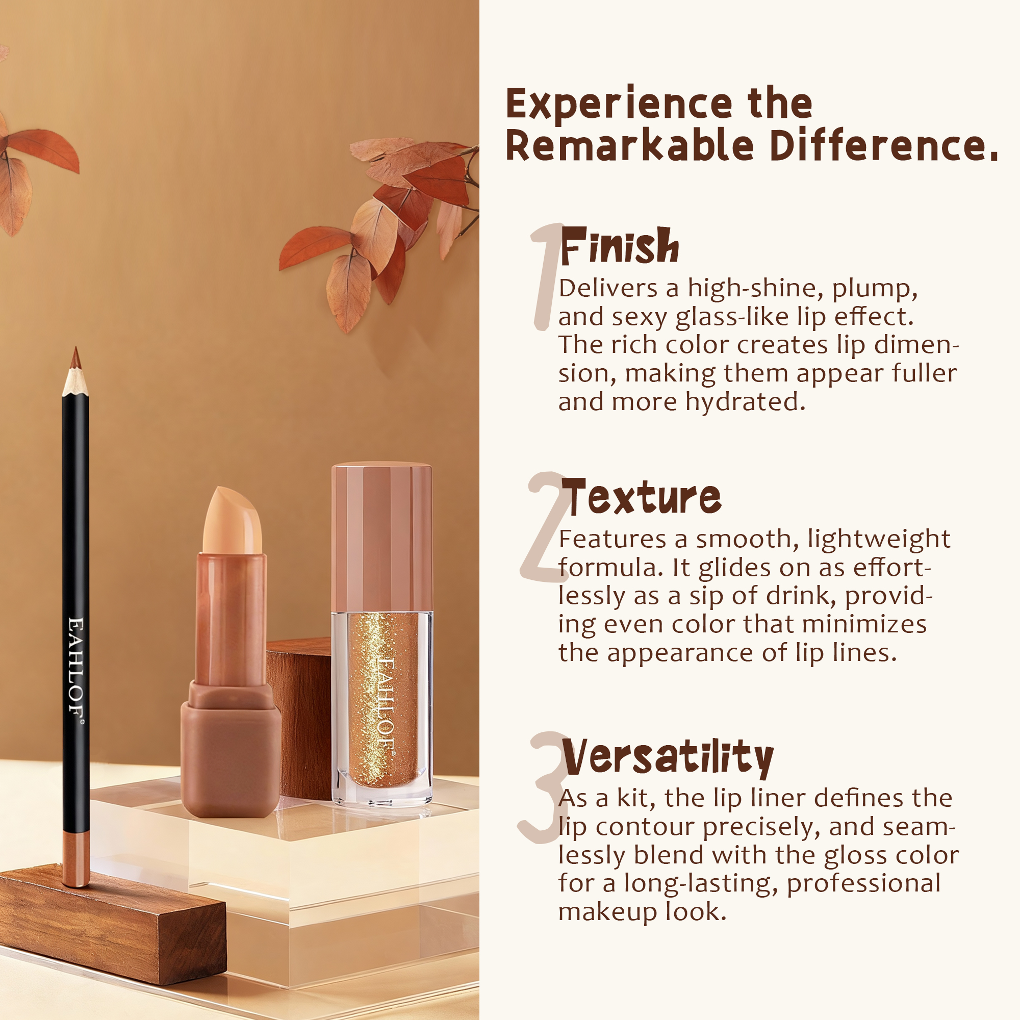 3-in-1 Shiny Coffee Lip Set - Image 3