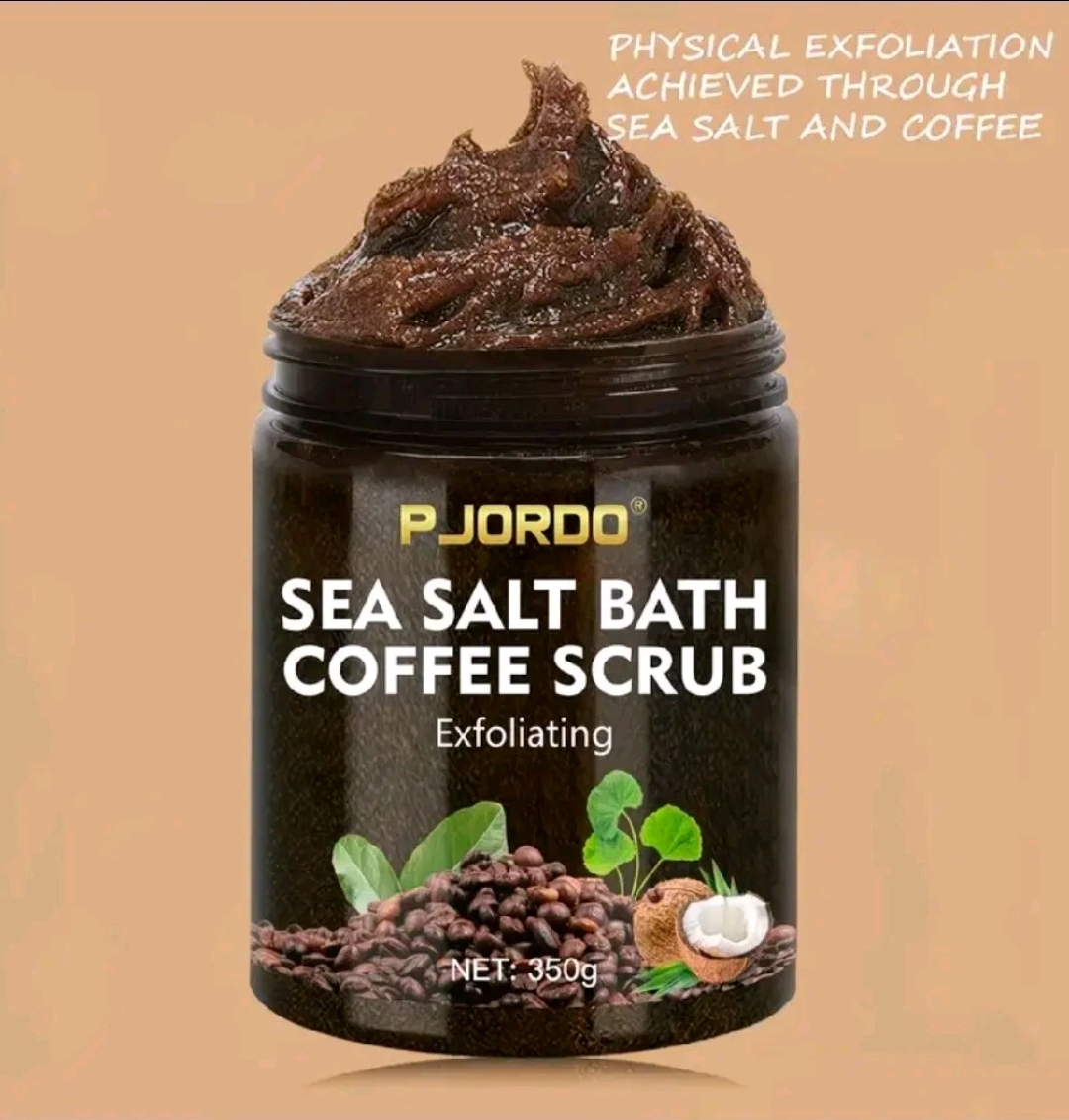Fazion Sea Salt Bath Coffee & Coconut Scrub 350g - Gentle Exfoliation for Smooth Skin Repair & Body Care