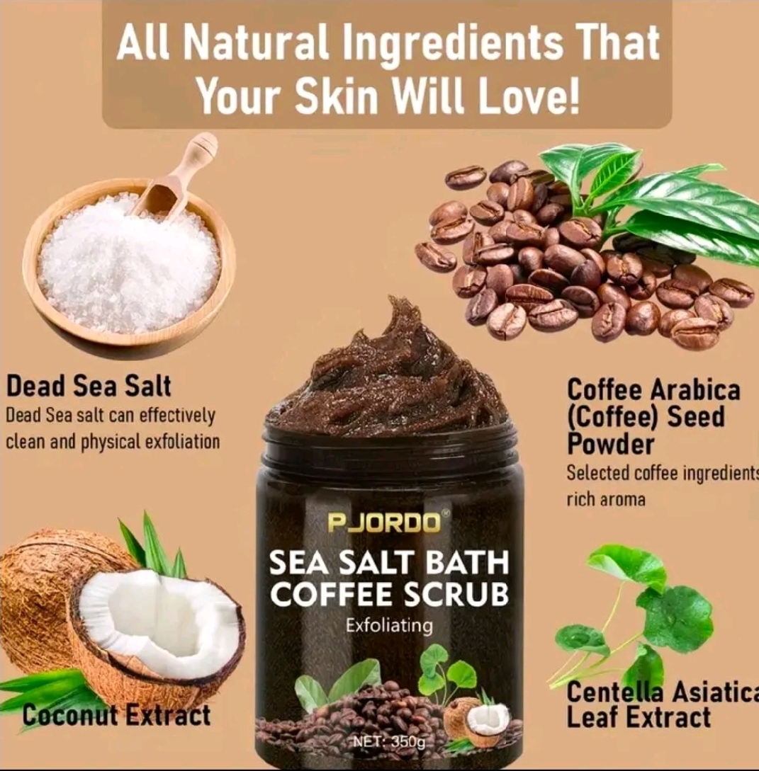 Fazion Sea Salt Bath Coffee & Coconut Scrub 350g - Gentle Exfoliation for Smooth Skin Repair & Body Care - Image 5